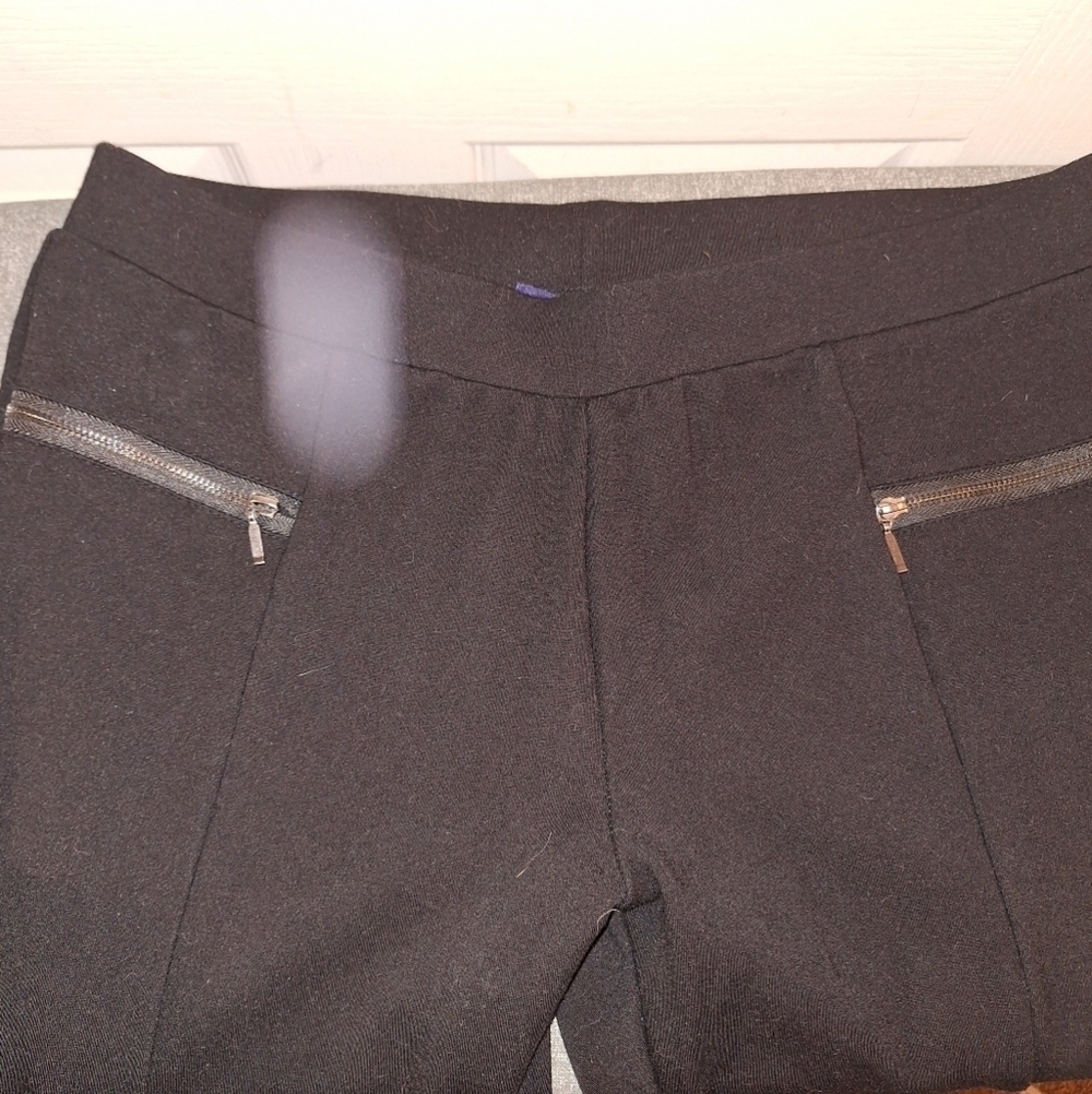 Lark + Grey Black Zipper Pocket Pants Petite Extra Large - Picture 2 of 6
